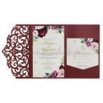 Προσκλητήριο γάμου burgundy floral 